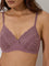 Wunderlove Mauve Lace-Detailed Cotton-Blend Bra