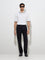 Ascot Black Relaxed-Fit Mid-Rise Cotton-Blend Chinos