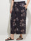 Diza Black Tropical-Inspired Palazzos