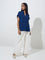 Wardrobe Blue Textured Blouse