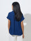 Wardrobe Blue Textured Blouse