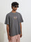 Nuon Grey Text Design Relaxed-Fit Cotton T-Shirt