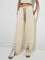 Studiofit Light Beige High-Rise Cotton-Blend Joggers