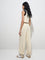 Studiofit Light Beige High-Rise Cotton-Blend Joggers