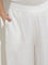 Diza Off-White Solid Palazzos