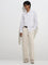 WES Casuals Yellow Striped Relaxed-Fit Cotton-Blend Shirt