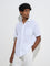 WES Casuals White Foliage Relaxed-Fit Cotton-Blend Shirt