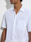 WES Casuals White Foliage Relaxed-Fit Cotton-Blend Shirt