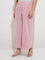 Diza Pink Leaf Design Cotton Ethnic Pants