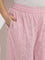Diza Pink Leaf Design Cotton Ethnic Pants