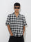 Nuon Black Checkered Relaxed-Fit Cotton-Blend Shirt