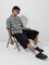 Nuon Black Checkered Relaxed-Fit Cotton-Blend Shirt