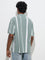 WES Casuals Sage Stripe Printed Relaxed-Fit Cotton-Blend Polo T-Shirt