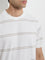 WES Casuals Taupe Striped Relaxed-Fit Cotton T-Shirt