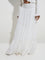Nuon White Solid Tiered High-Rise Skirt