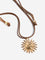 Westside Accessories Gold & Brown Sun Pendant Cord Necklace