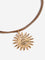 Westside Accessories Gold & Brown Sun Pendant Cord Necklace