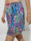 Nuon Teal Floral Design High-Rise Cotton Skirt