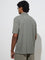 WES Casuals Olive Relaxed-Fit Cotton-Blend Polo T-Shirt