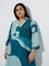 Diza Teal Abstract Patterned A-Line Kurta