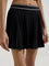 Studiofit Black Pleated High-Rise Skirt