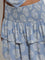 Nuon Dusty Blue Shell Pattern Tiered High-Rise Skirt