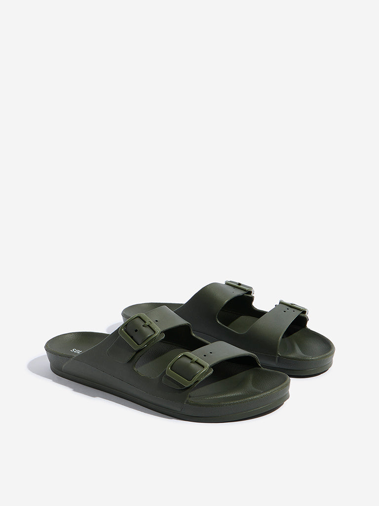 SOLEPLAY Olive Dual-Strap Flip-Flop