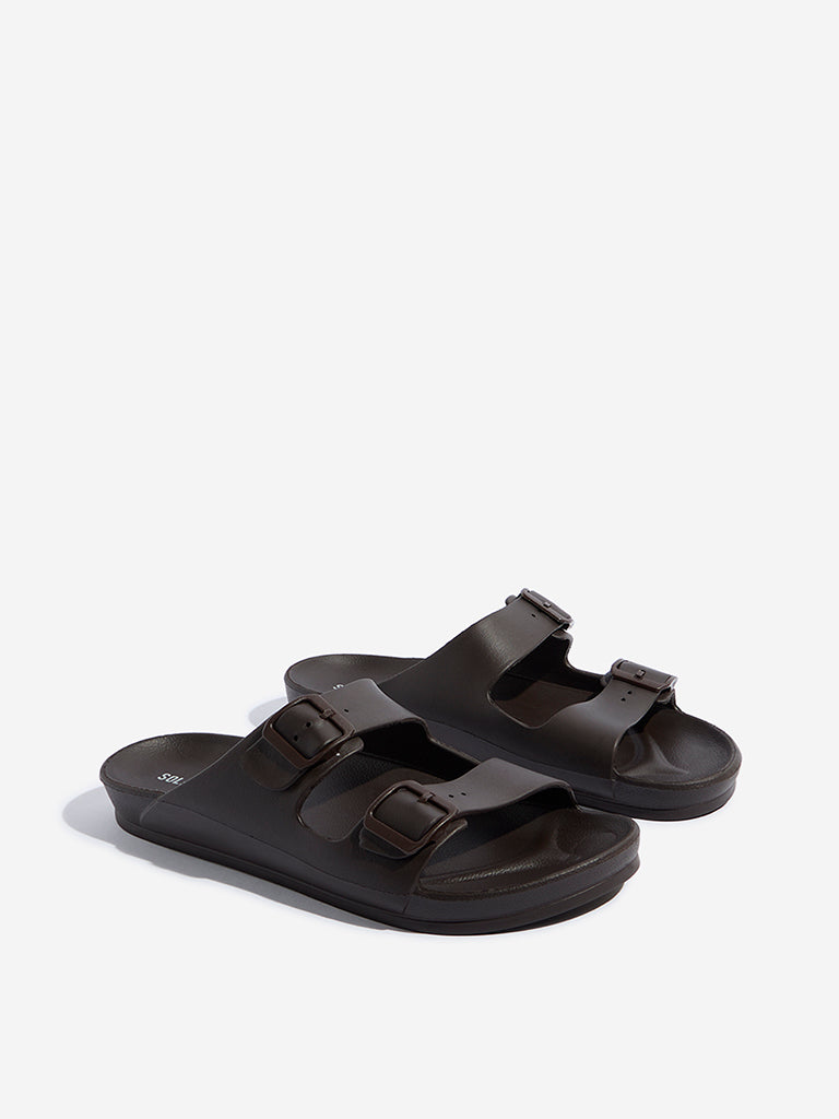 SOLEPLAY Dark Brown Dual-Strap Flip-Flop