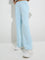 Studiofit Light Blue High-Rise Cotton Track Pants