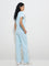 Studiofit Light Blue High-Rise Cotton Track Pants