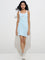 Studiofit Light Blue Cotton-Blend Straight Dress