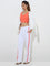 Studiofit Orange Self-Striped Padded Sports Bra