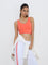 Studiofit Orange Self-Striped Padded Sports Bra