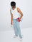 Nuon Blue Panel-Detailed Relaxed - Fit Mid - Rise Jeans