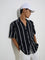 Nuon Black Striped Relaxed-Fit Shirt