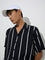 Nuon Black Striped Relaxed-Fit Shirt