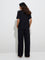 Wunderlove Black Solid High-Rise Lounge Pants