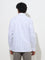WES Formals Grey Stripe Pattern Slim-Fit Cotton Shirt