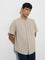 ETA Beige Striped Knit-Textured Relaxed-Fit Cotton Shirt