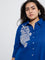 Diza Blue Sealife-Inspired High-Low Cotton Kurta