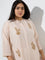 Diza Beige Embroidered A-Line Kurta