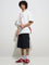 Nuon White Text Design Relaxed-Fit Cotton T-Shirt