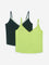 Superstar Lime Cotton-Blend Camisoles - Pack of 2