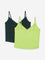 Superstar Lime Cotton-Blend Camisoles - Pack of 2