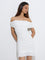 Nuon White Ruched Bodycon Dress