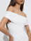 Nuon White Ruched Bodycon Dress