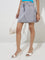 Nuon Grey Faded Mid-Rise Denim Skirt