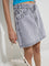Nuon Grey Faded Mid-Rise Denim Skirt