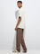 ETA Brown Relaxed-Fit Mid-Rise Cotton-Blend Chinos