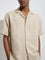 ETA Beige Self-Patterned Relaxed-Fit Cotton Shirt
